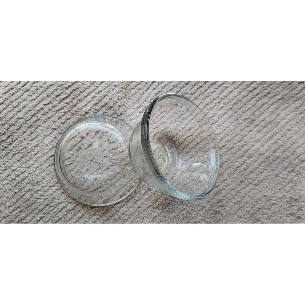 Set of 2 Vintage Anchor Hocking Glass Custard Cups